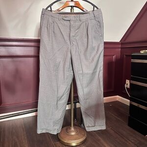 CIFONELLI gray virgin wool hand-sewn cuffed dress pants trousers Italy